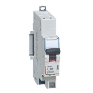 Disjoncteur 1P+N 10A Courbe C 4.5Ka - connexion auto - DNX3 - Legrand - 406782