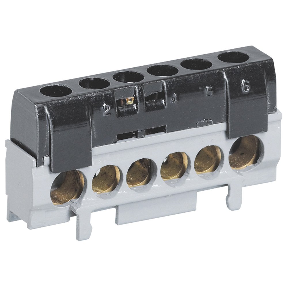 Bornier De Repartition Phase 6 Connexion 10-35 Mm² - L62 mm Gris Ip2x DRIVIA 004816