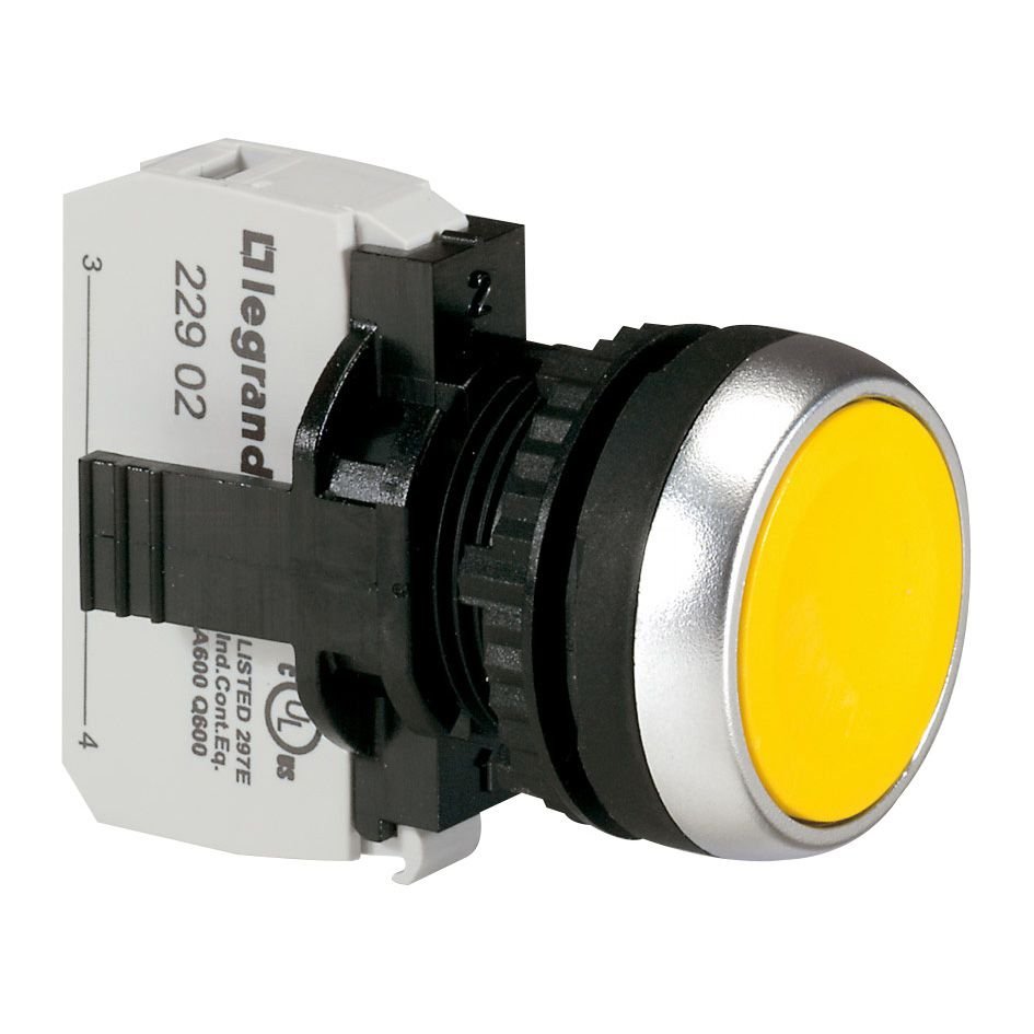 Poussoir a Impulsion Affleurant Complet 230V Jaune OSMOZ 023704