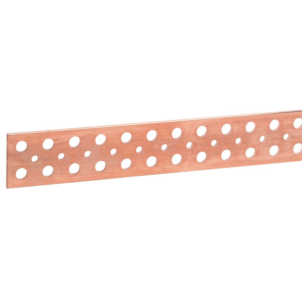 Barre Cuivre Plate Rigide a Trou Lisse Diam. 10.5 -6.5 mm - L1750 mm IP30 XL3 037446