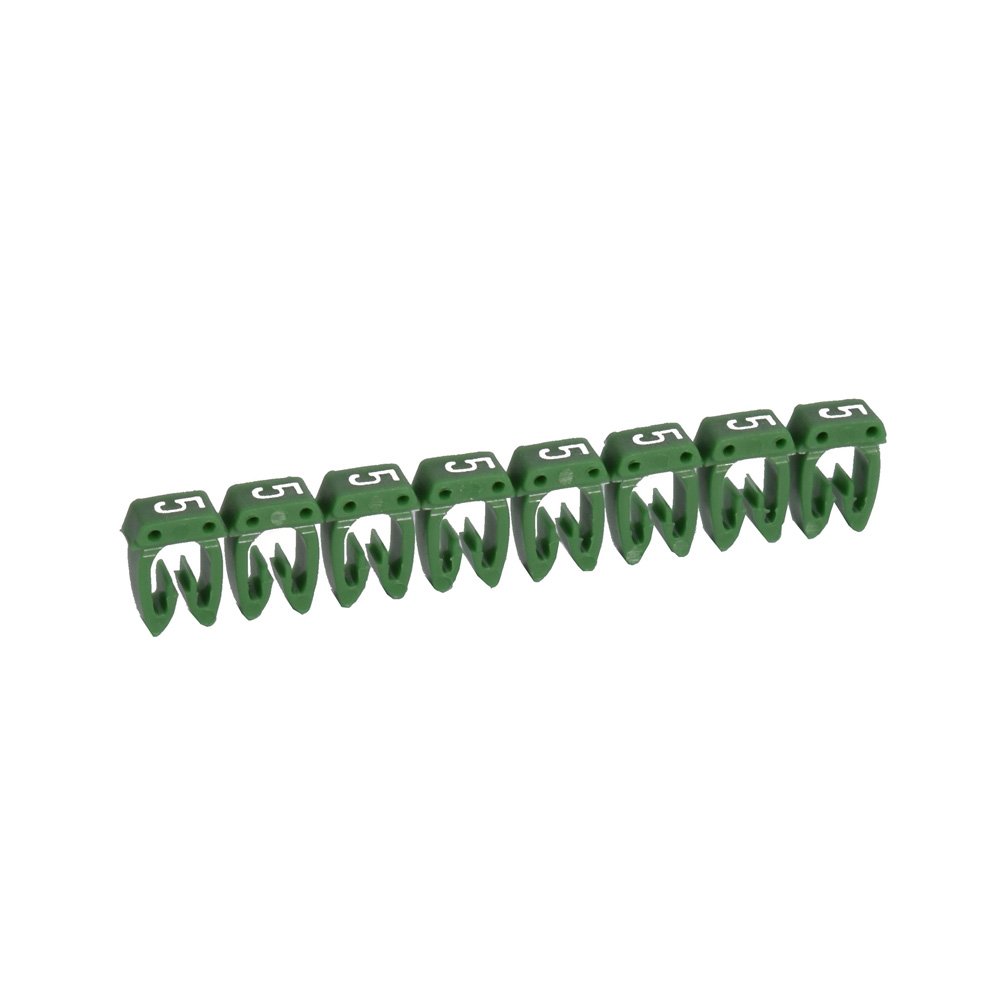 Repere Câble Chiffre 5 Encoche 0.5 -1.5 Mm² Vert CAB3 (barette De 30) 038215