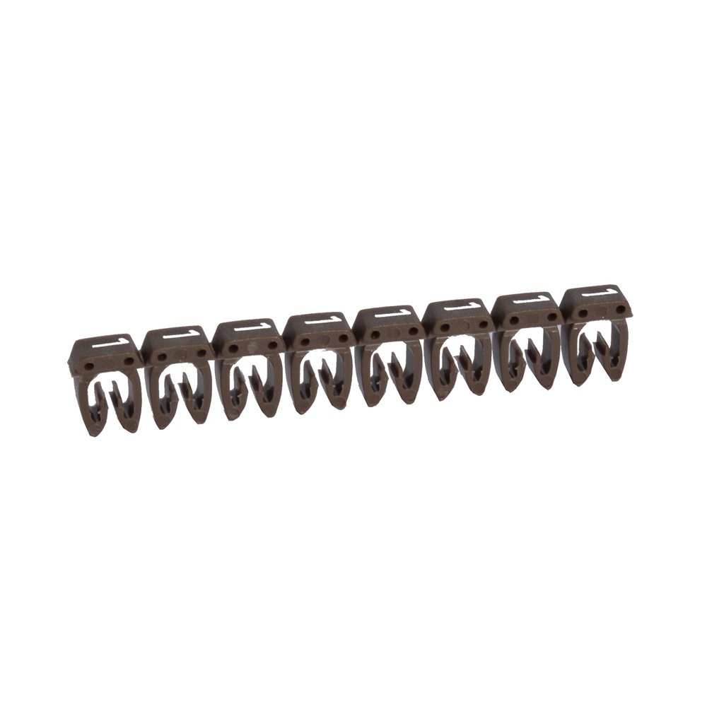 Repere Câble Chiffre 1 Encoche 4-6 Mm² Brun CAB3 (barrette De 20) 038231