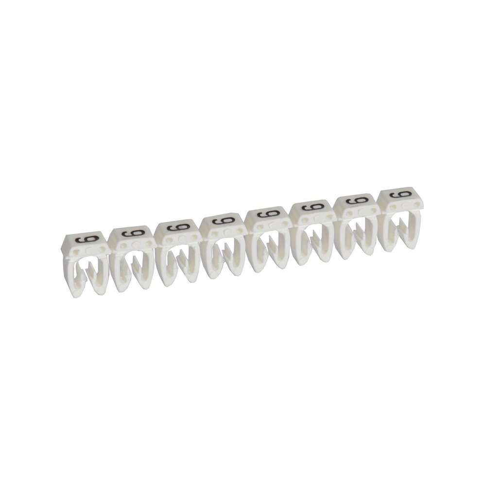 Repere Câble Chiffre 9 4-6 Mm² Blanc CAB3 (barrette De 20) 038239