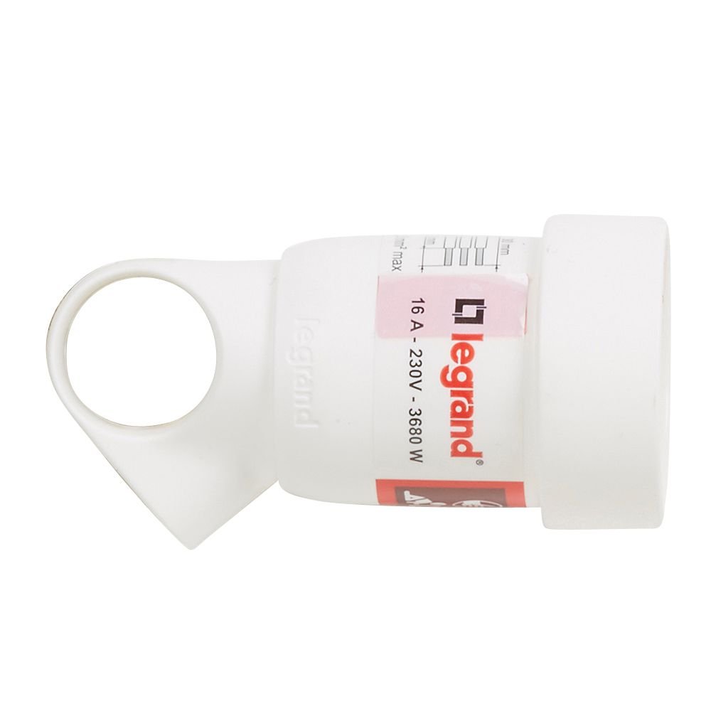 Fiche Femelle Prolongateur a Anneau Avec Etiquette 2p+t 230V 3500W 16A Blanc 050104