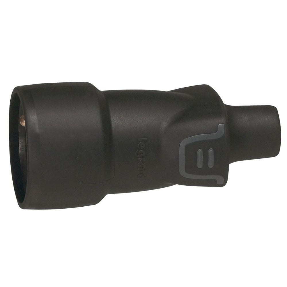 Fiche Femelle Sortie Droite 2p+t 230V 3500W 16A Noir 050446