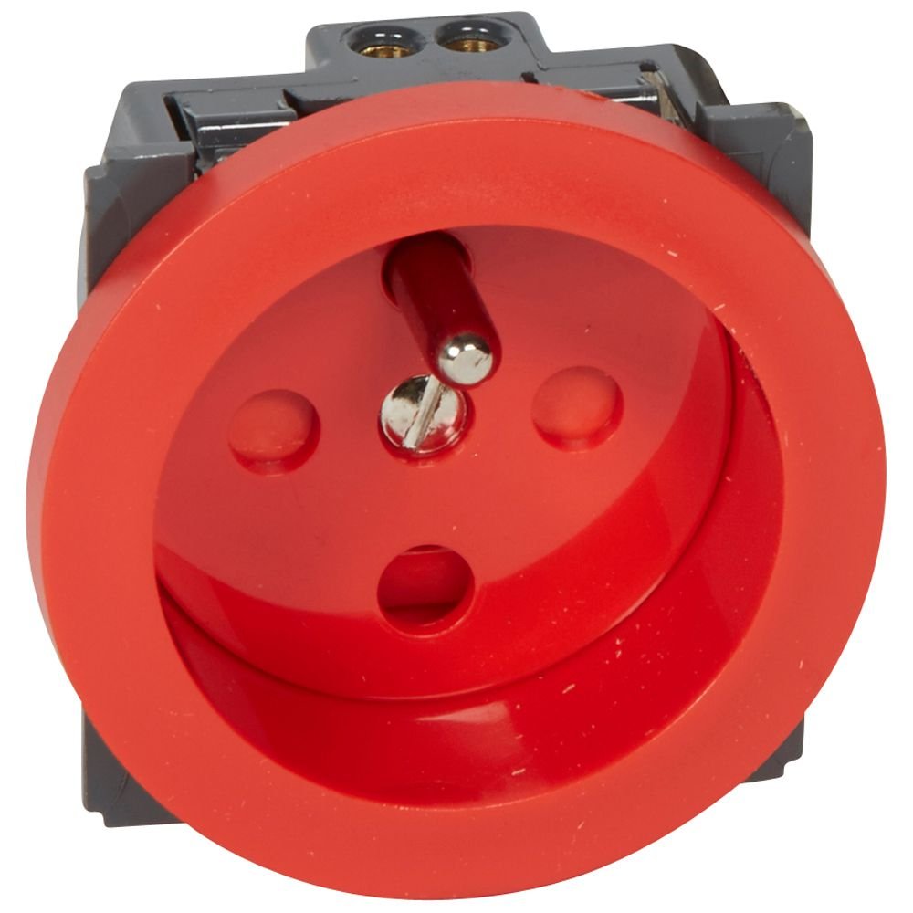 Prise De Courant Mécanisme a Puit À Composer 2p+t 230V 3500W 16A Rouge CELIANE 067114