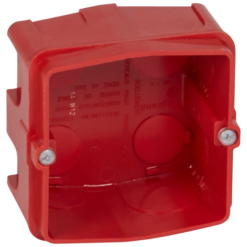 Boîte Dencast. Maconnerie Carre 1P Rouge BATIBOX 080185