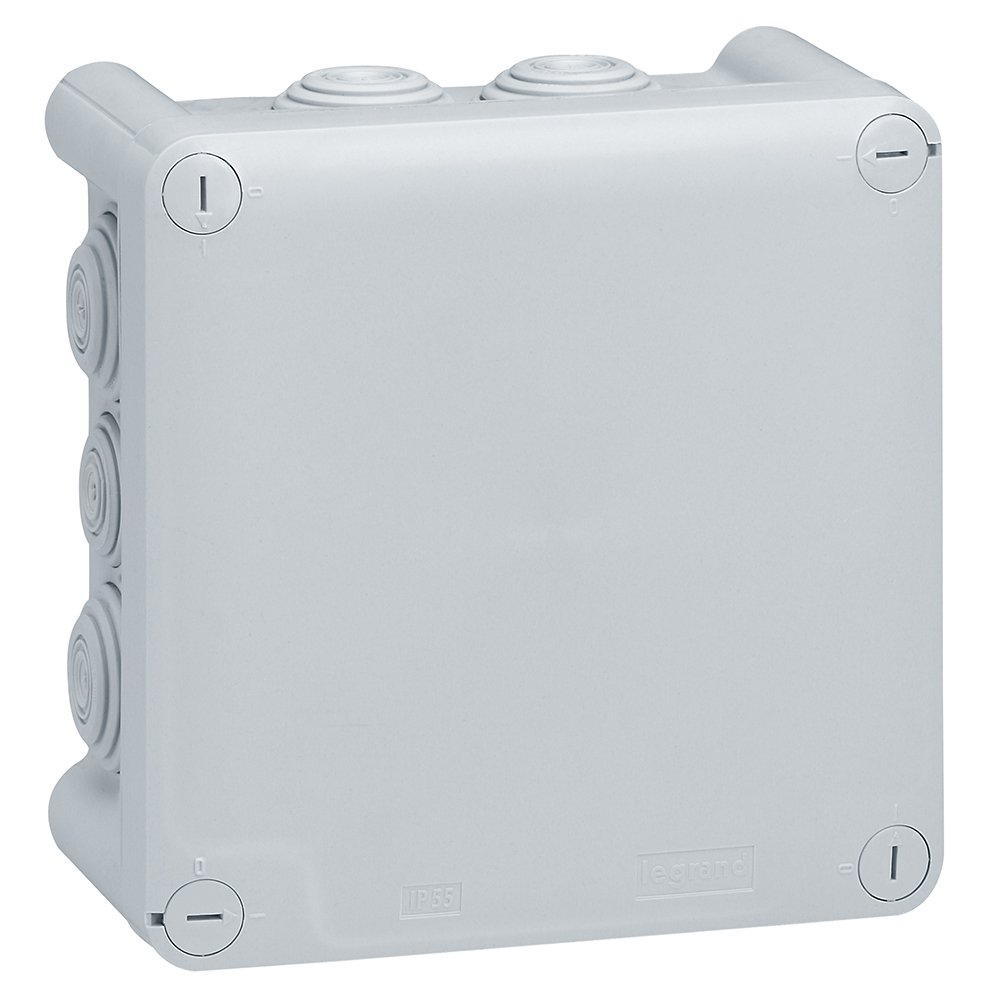 Boîte De Deriv. Etanche 10 Embout Gris PLEXO 130 × 130 × 74 mm IP55 IK07 092032