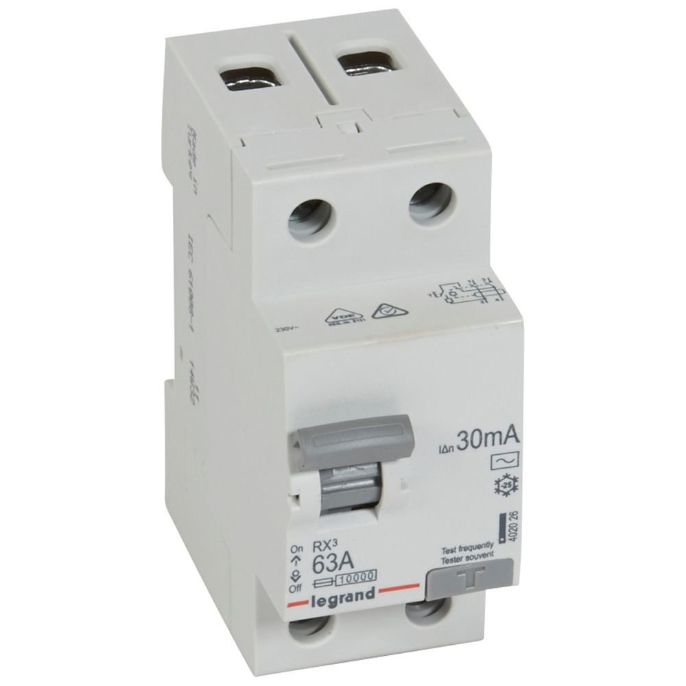Interrupteur différentiel Legrand RX3 2P 63A AC 30mA