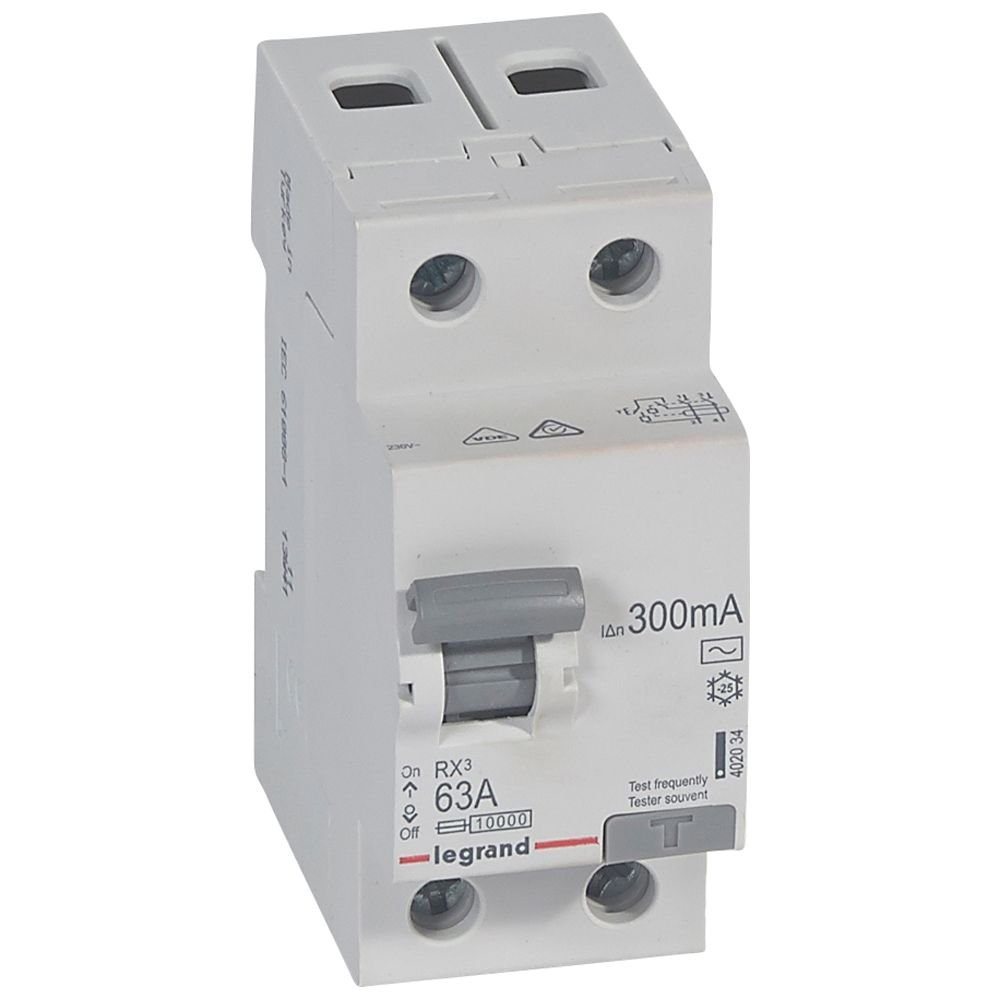 Interrupteur différentiel Legrand RX3 2P 63A AC 300mA
