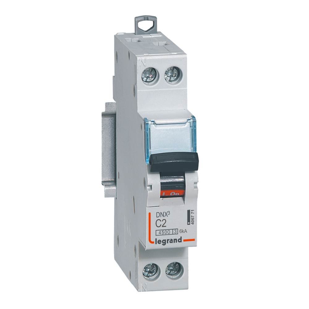 Disjoncteur Legrand DNX3 1P+N 2A courbe C 4,5kA 6kA 406771