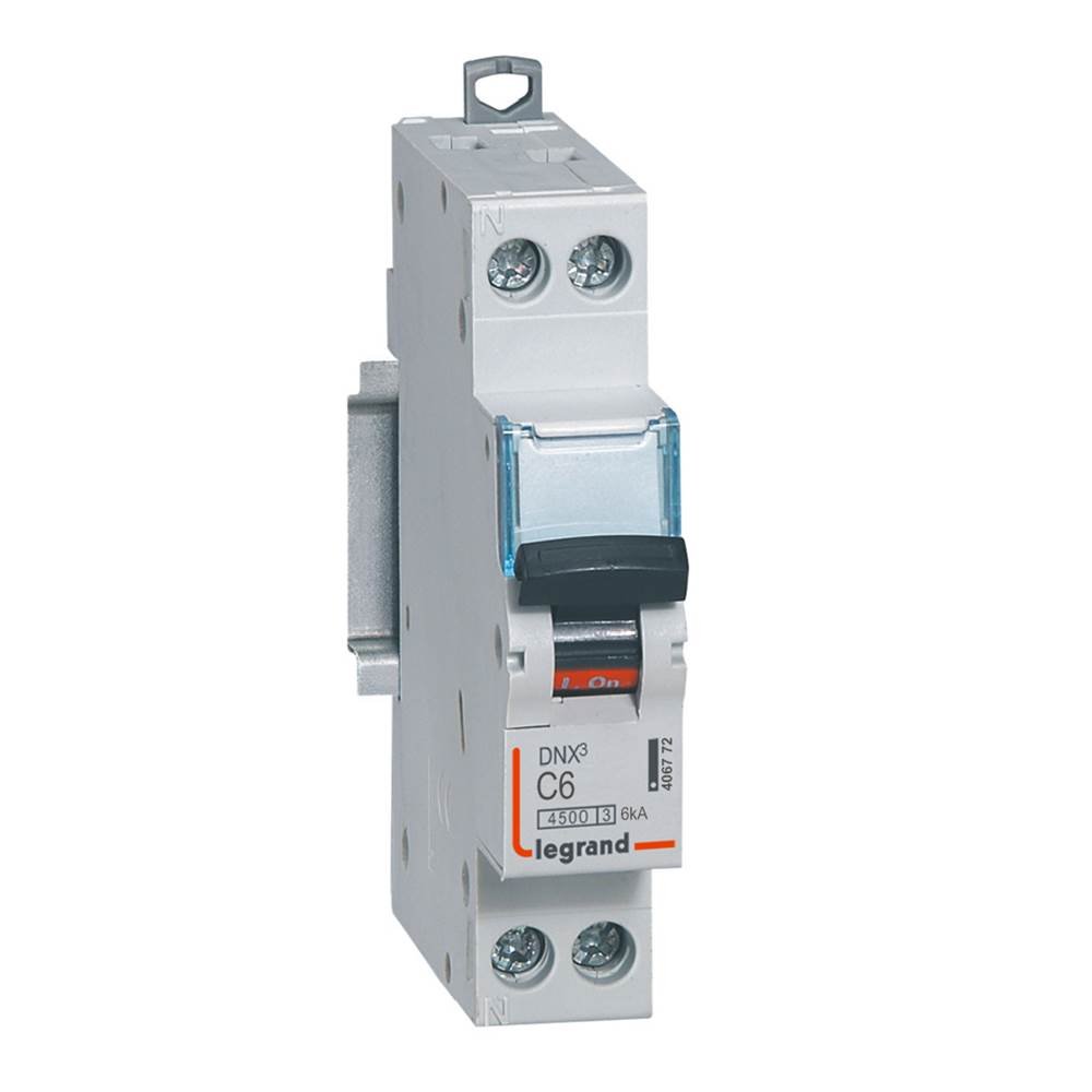 Disjoncteur Legrand DNX3 1P+N 6A courbe C 4,5kA 6kA 406772