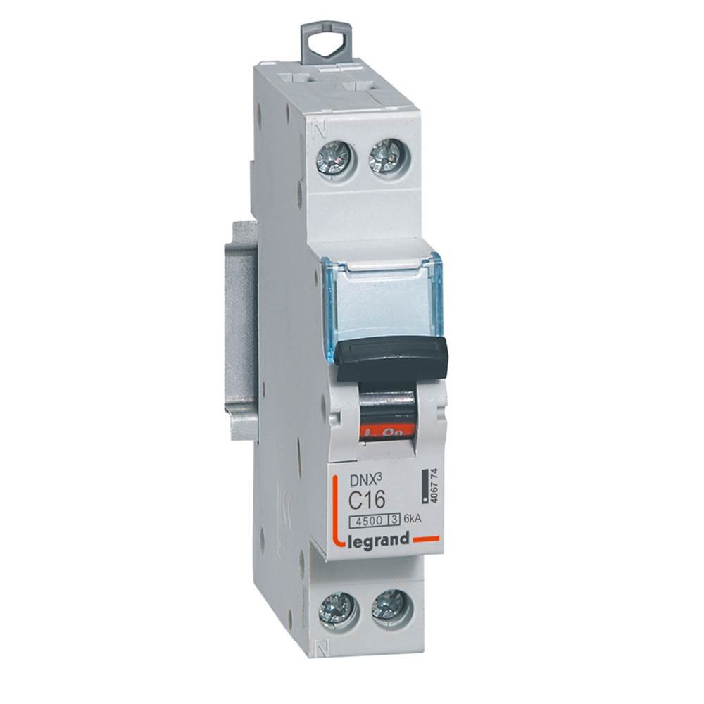 Disjoncteur Legrand DNX3 1P+N 16A courbe C 4,5kA 6kA 406774