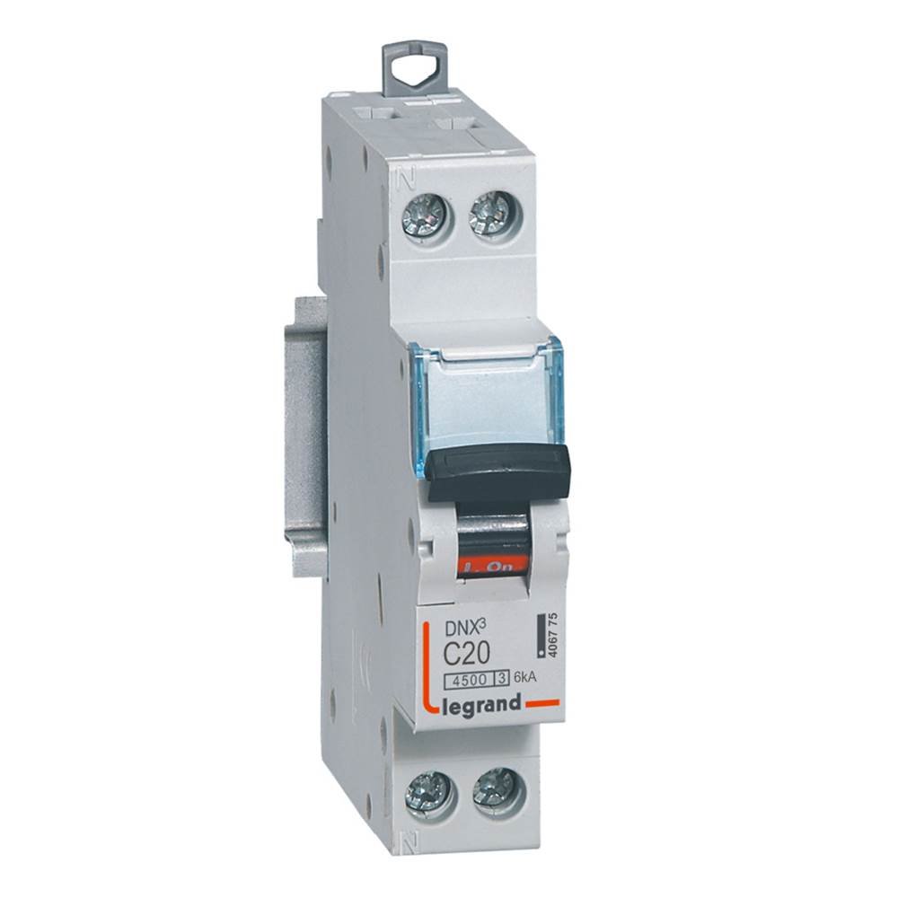 Disjoncteur Legrand DNX3 1P+N 20A courbe C 4,5kA 6kA 406775