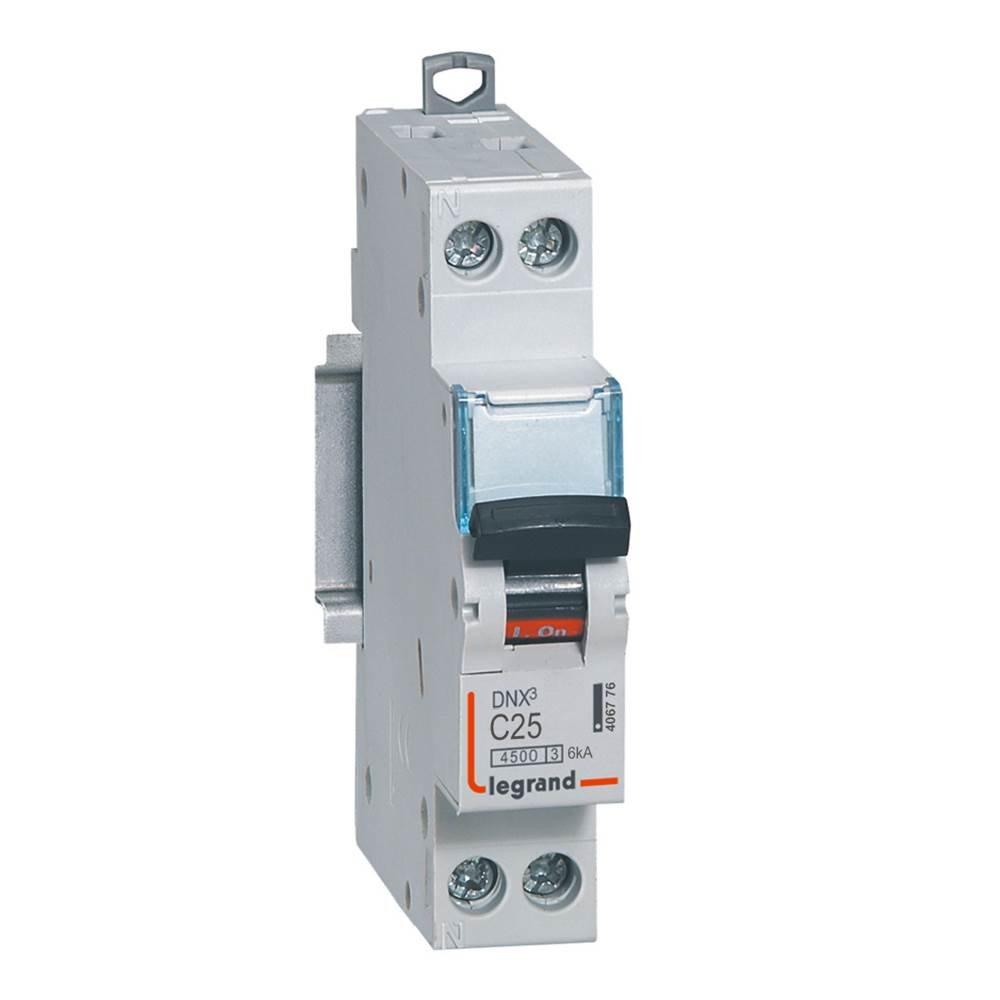 Disjoncteur Legrand DNX3 1P+N 25A courbe C 4,5kA 6kA 406776