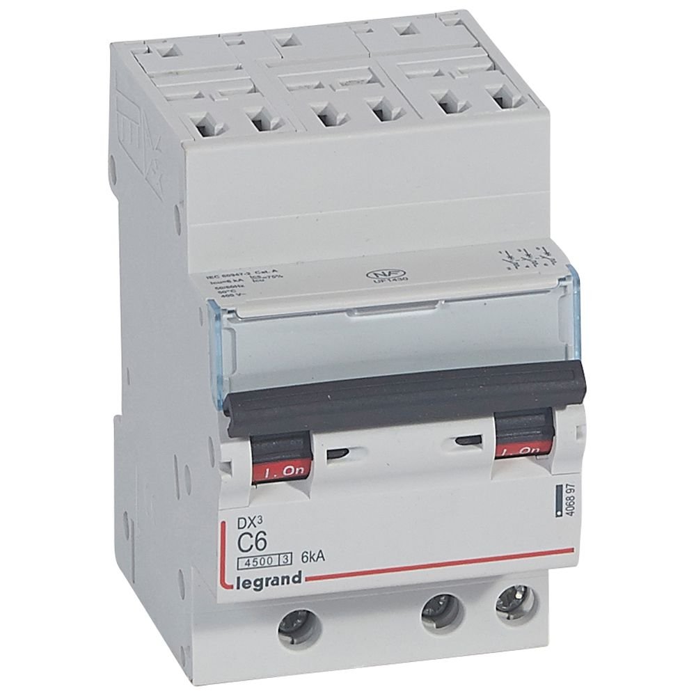 Disjoncteur Legrand DX³ tripolaire 6A courbe C 406897
