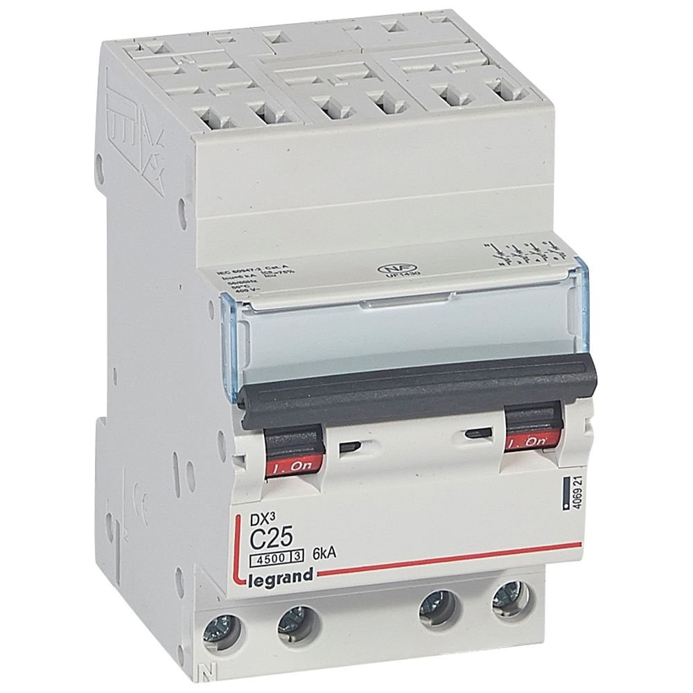 Disjoncteur Legrand DX³4500 4P 25A courbe C 406921