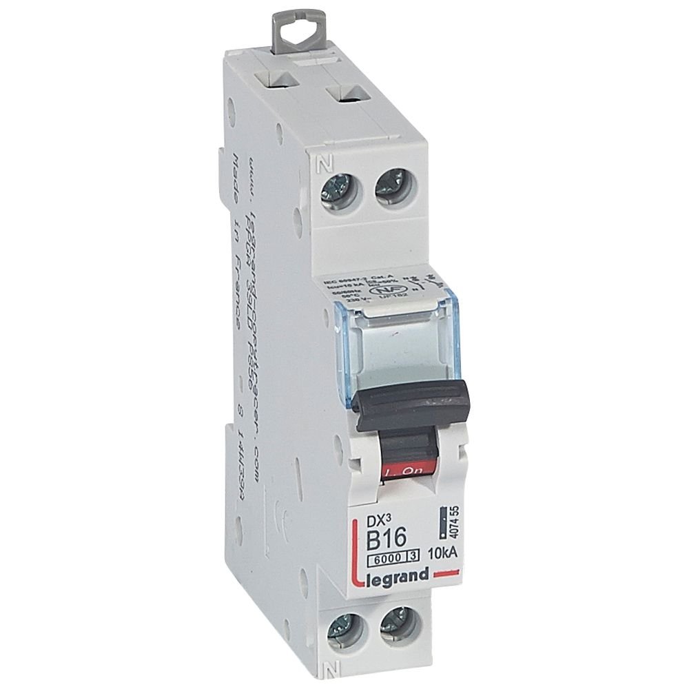 Disjoncteur Legrand DX³ 1P+N B16 6000A 10kA