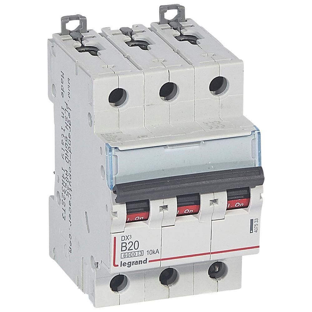 Disjoncteur Legrand DX3 3P B20 20A 6000A
