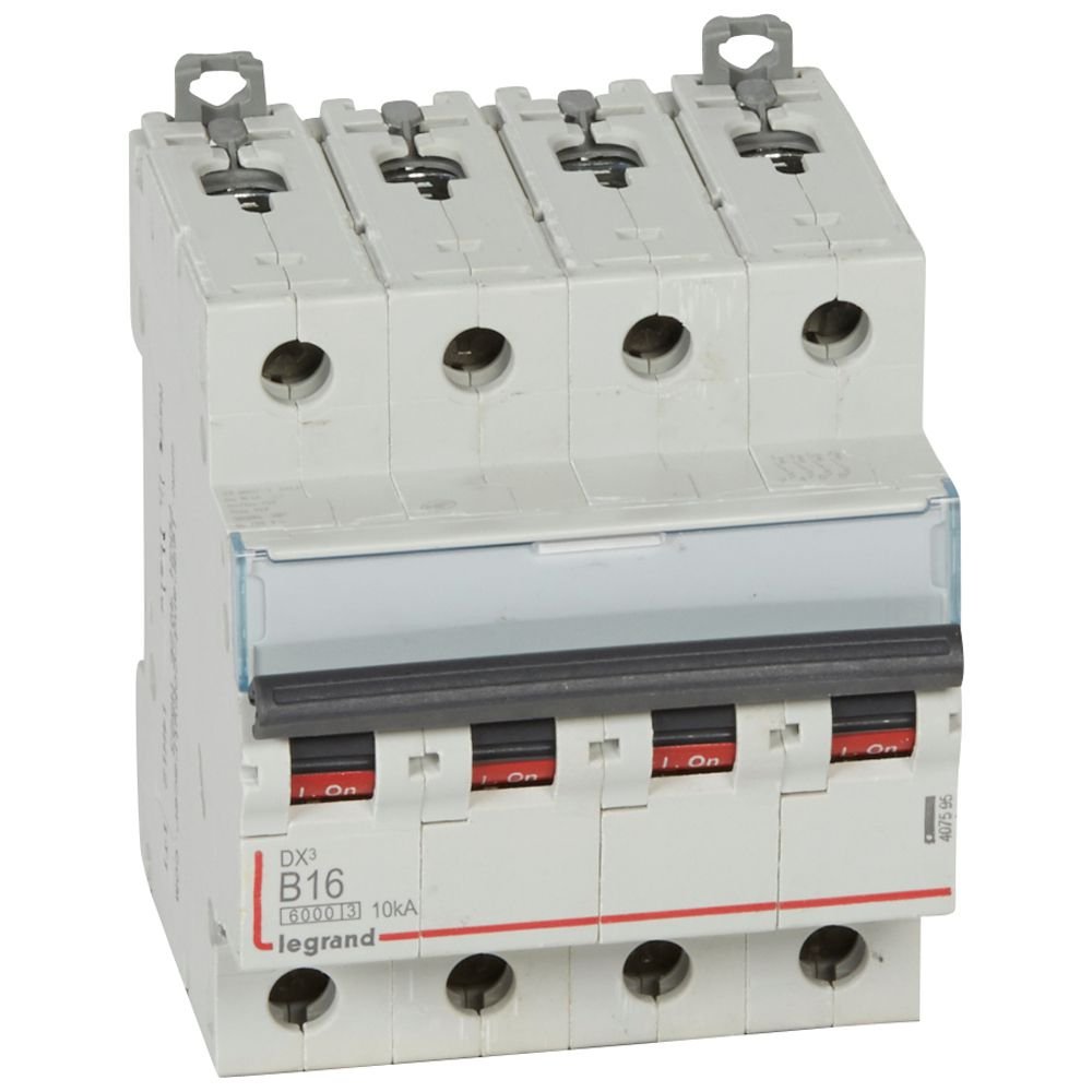 Disjoncteur Legrand DX3 4P B16 6000A 10kA 407595