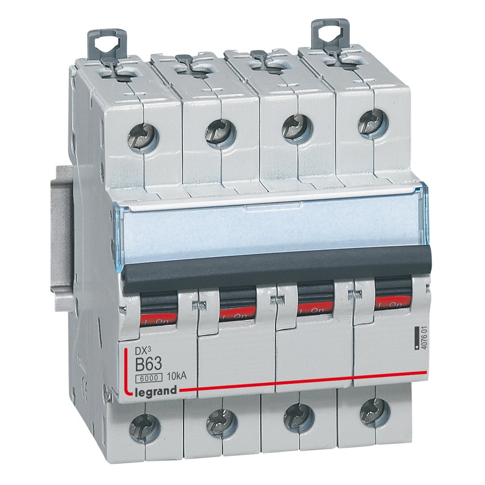 Disjoncteur Legrand DX3 4P B63 6000A 10kA 407601