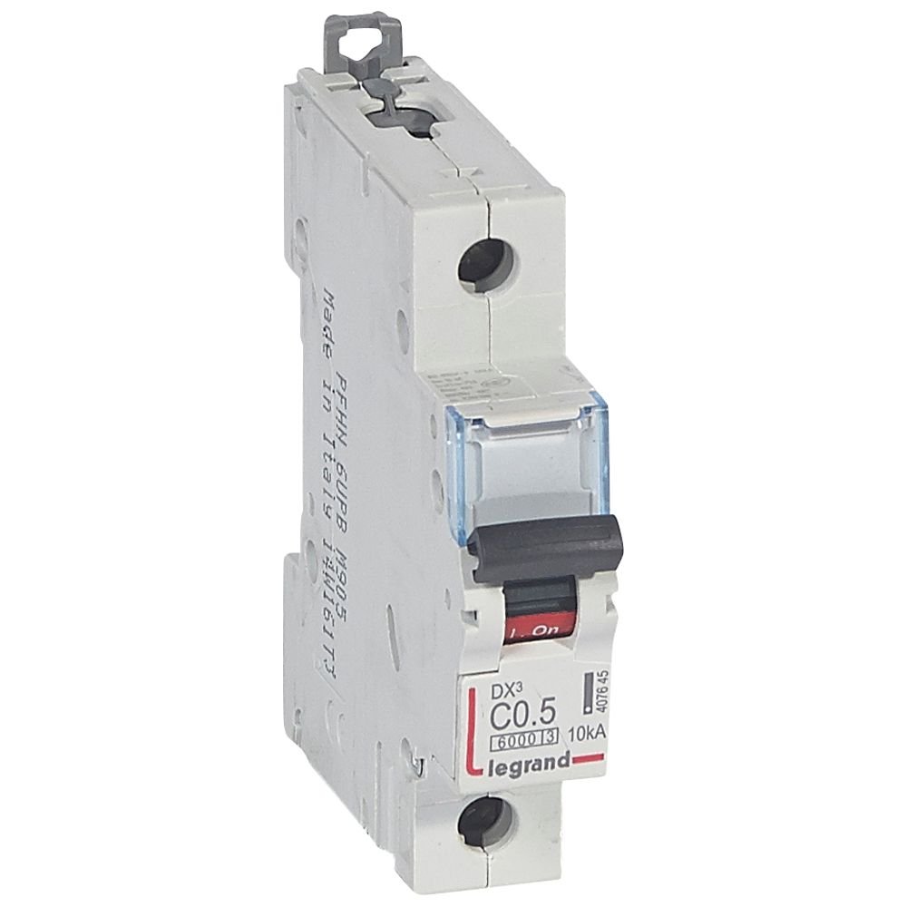 Disjoncteur Legrand DX³ 1P C0,5A 6000A/10kA 407645