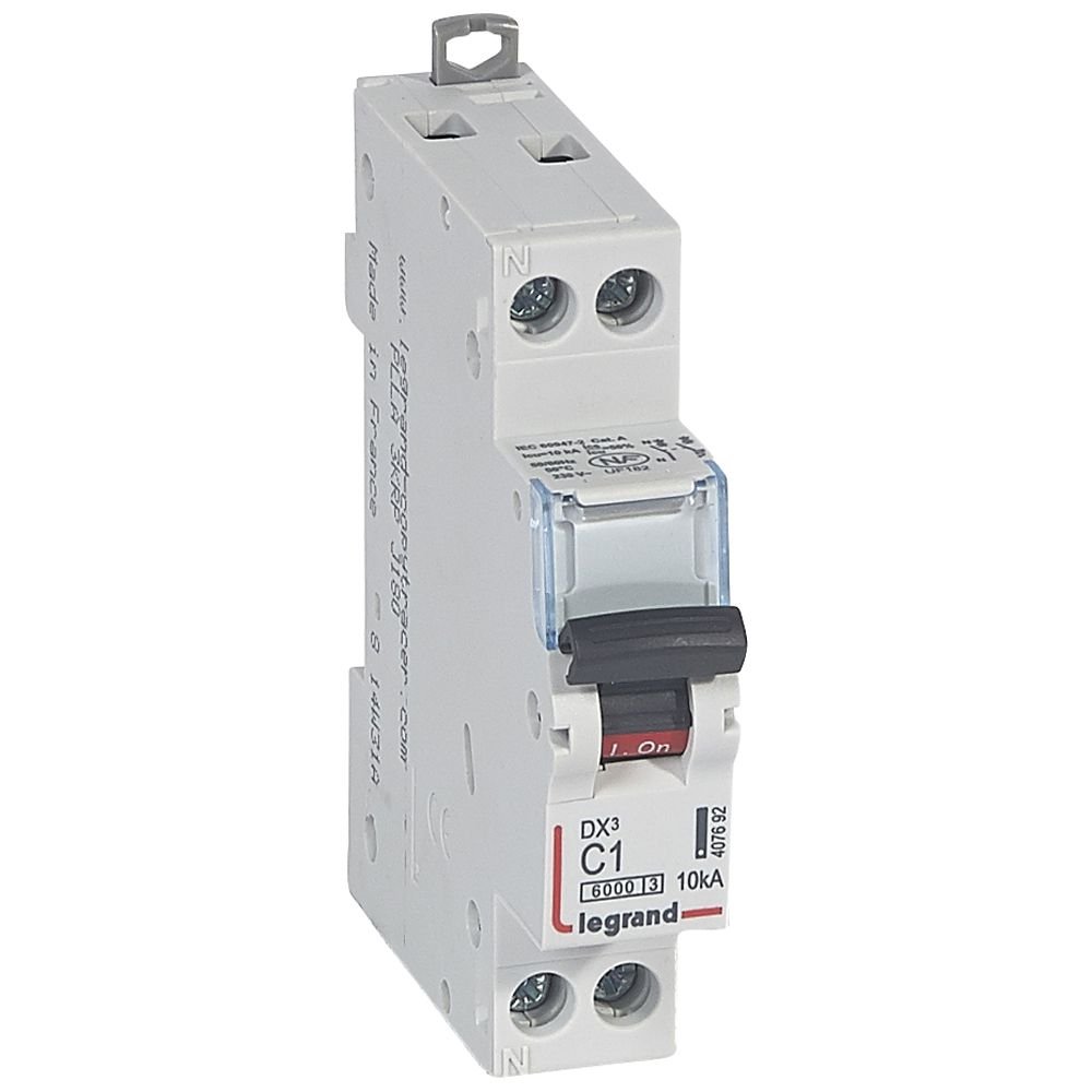 Disjoncteur Legrand DX³ 1P+N 1A courbe C 407692