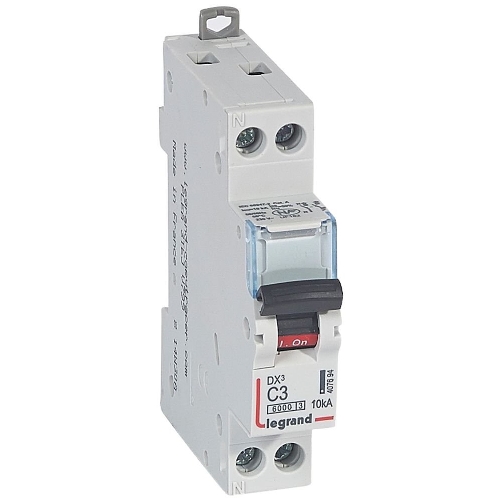 Disjoncteur Legrand DX³ 1P+N 3A courbe C 407694