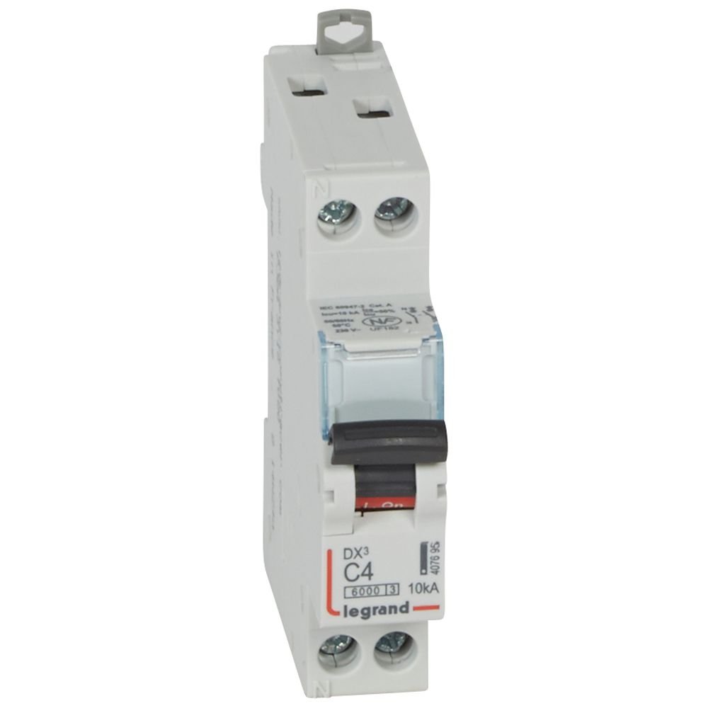 Disjoncteur Legrand DX³ 1P+N 4A courbe C 407695