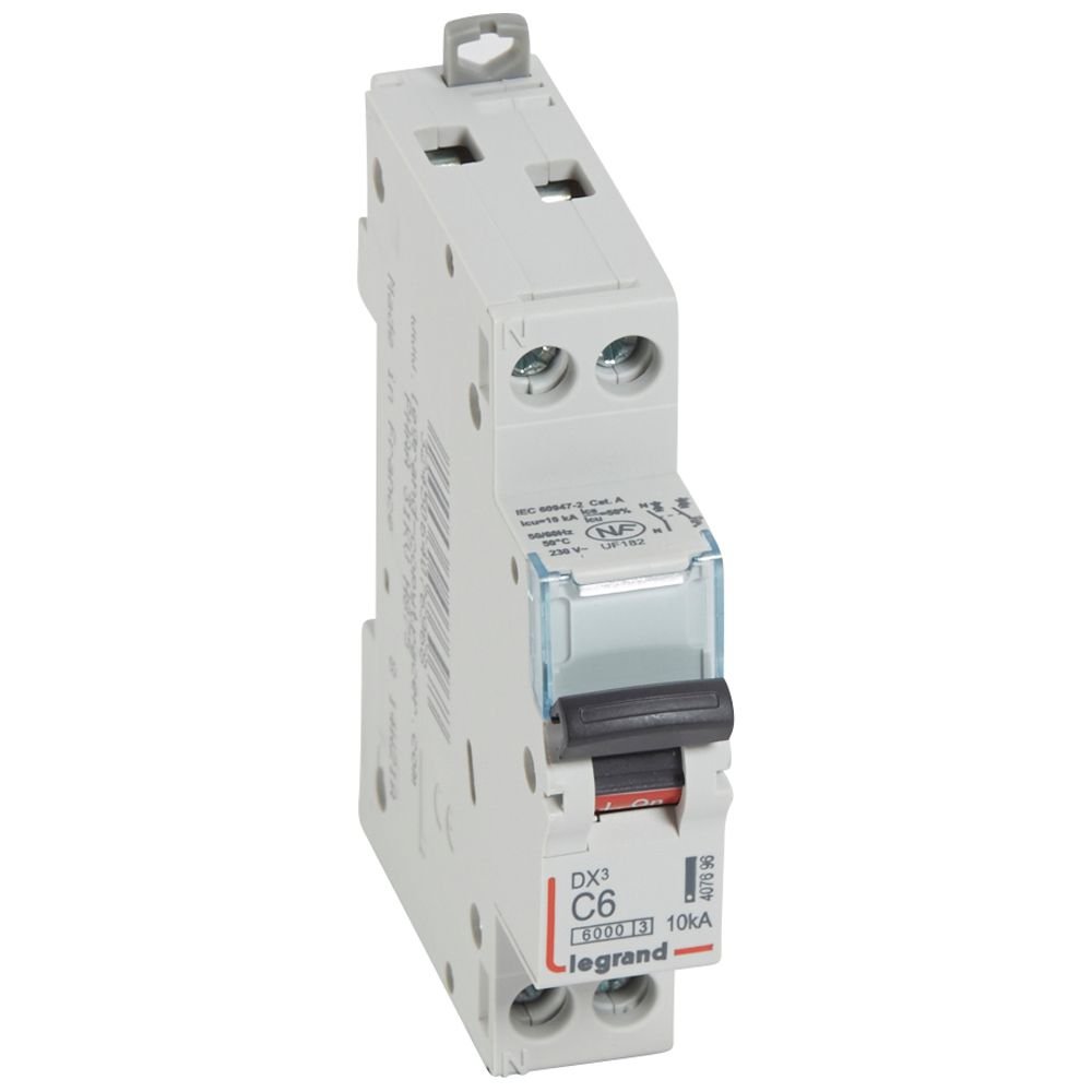 Disjoncteur Legrand DX³ 1P+N 6A courbe C 407696