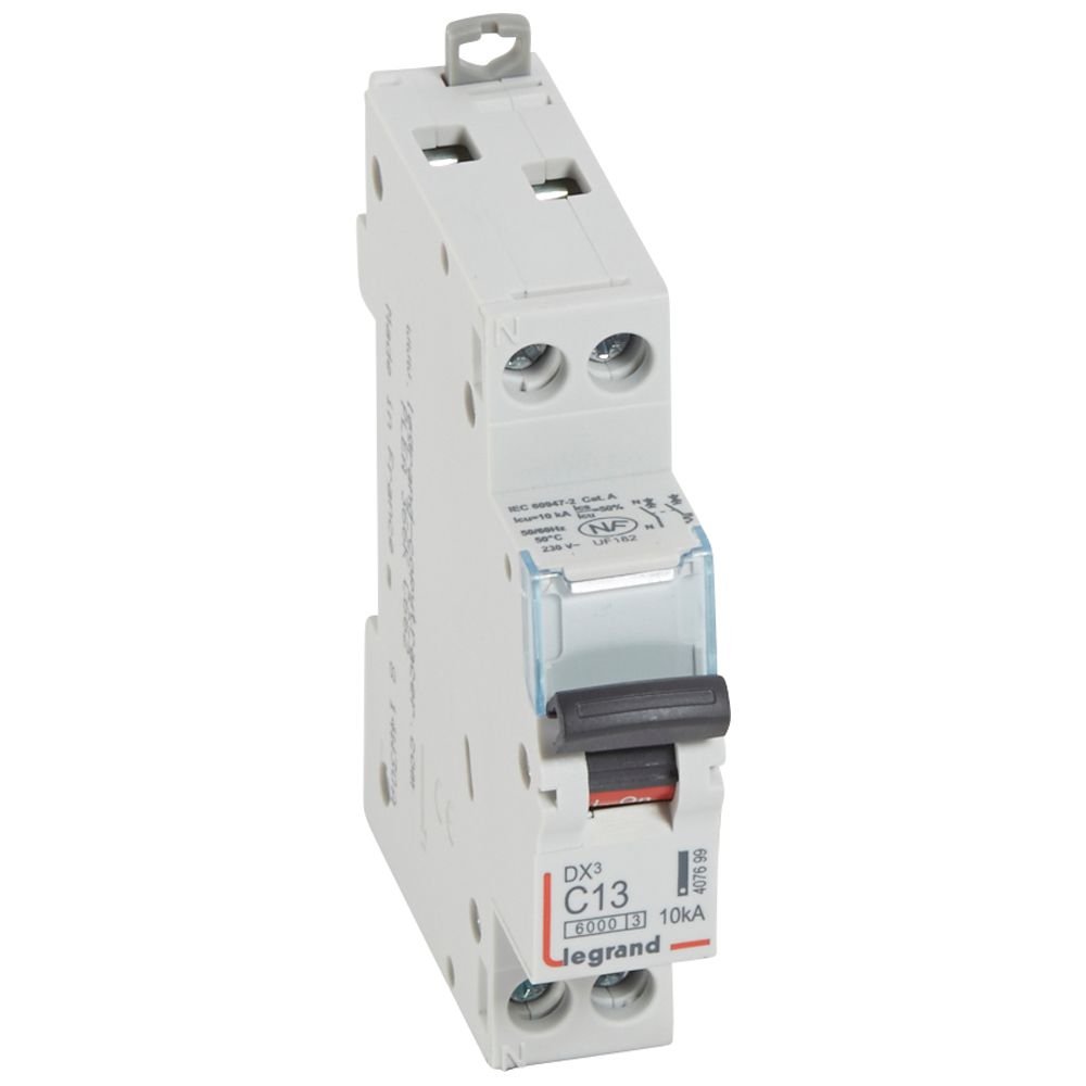 Disjoncteur Legrand DX³ 1P+N 13A courbe C 407699