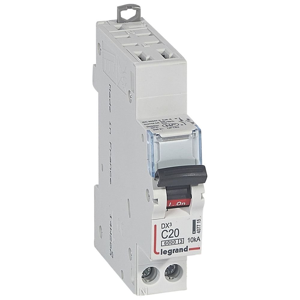Disjoncteur Legrand DX3 1P+N 20A courbe C