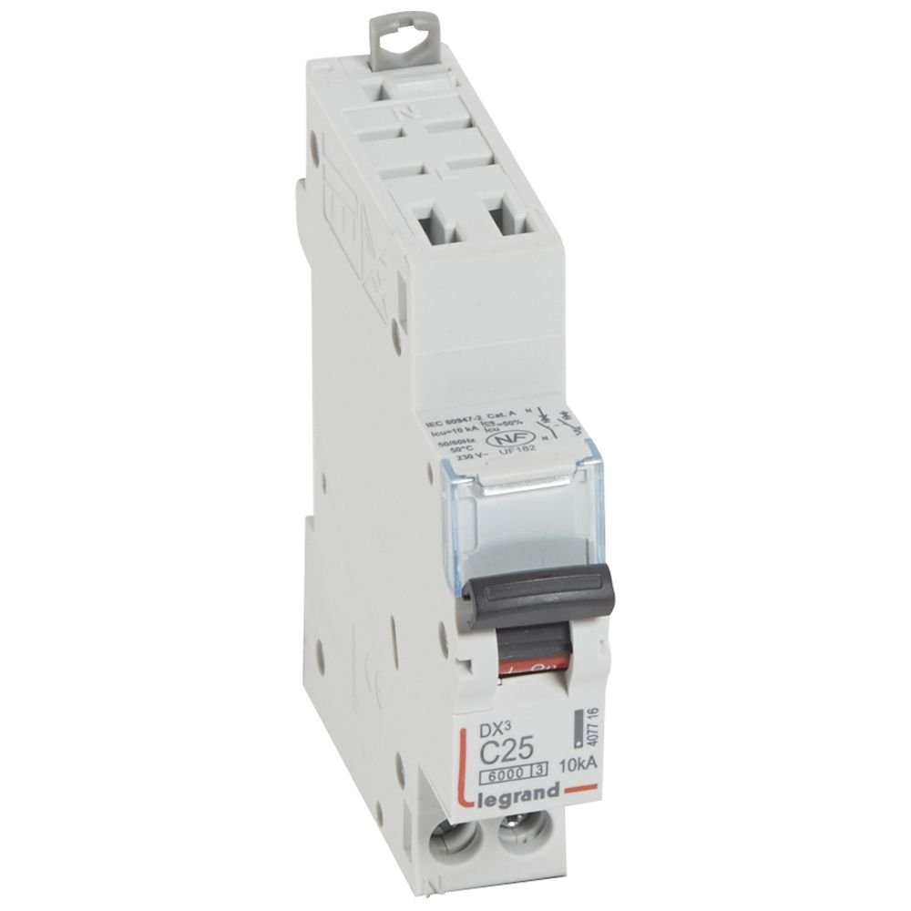 Disjoncteur Legrand DX3 1P+N 25A courbe C