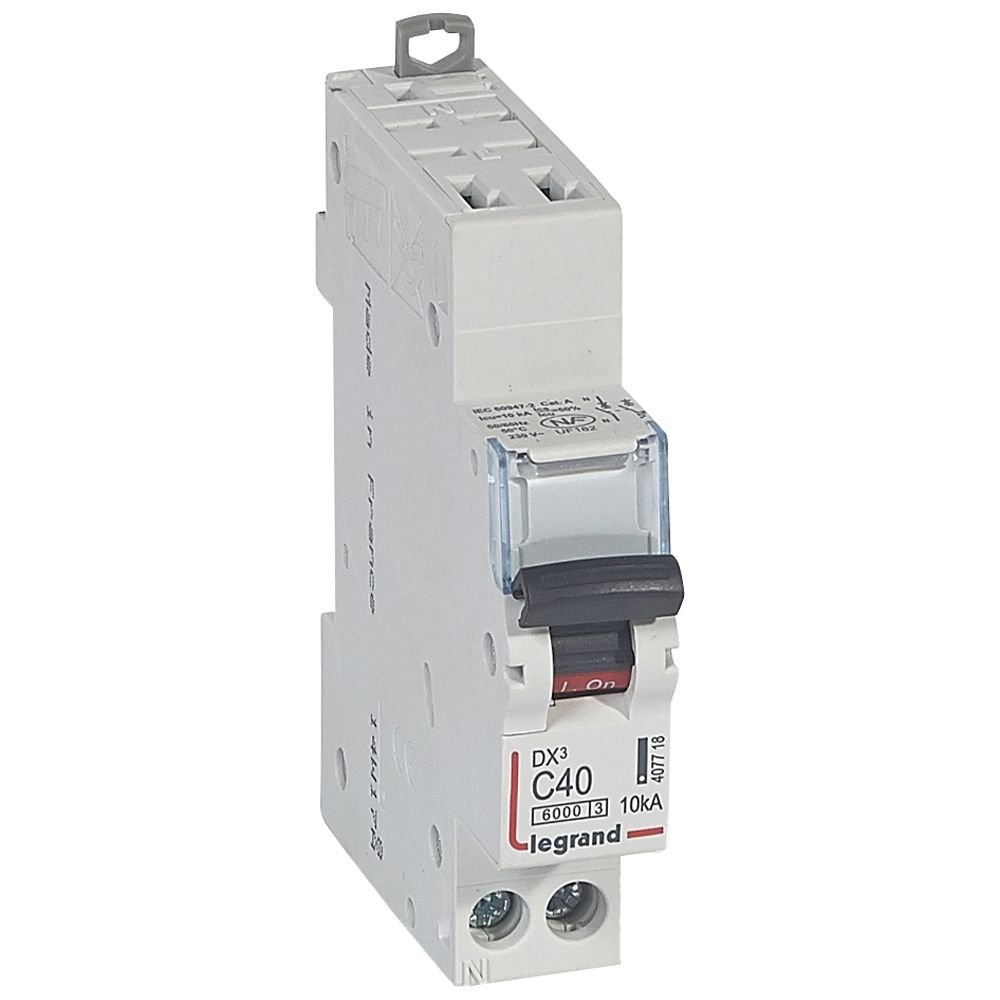 Disjoncteur Legrand DX3 1P+N 40A courbe C