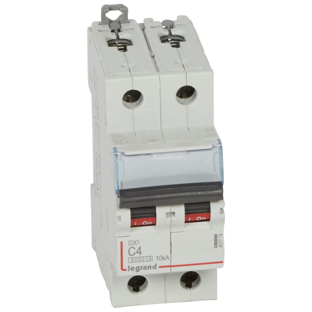 Disjoncteur Legrand DX³ 2P courbe C 4A 6000A 10kA