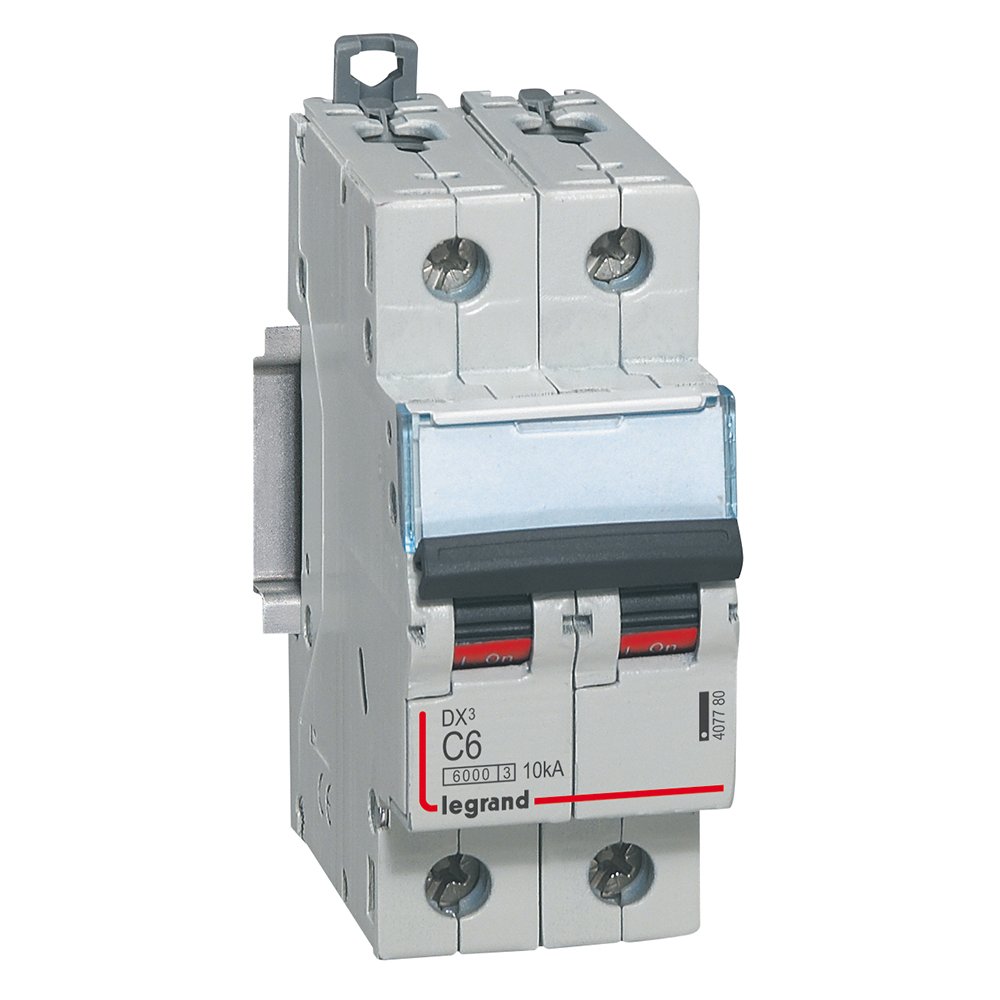 Disjoncteur Legrand DX³ 2P courbe C 6A 6000A 10kA