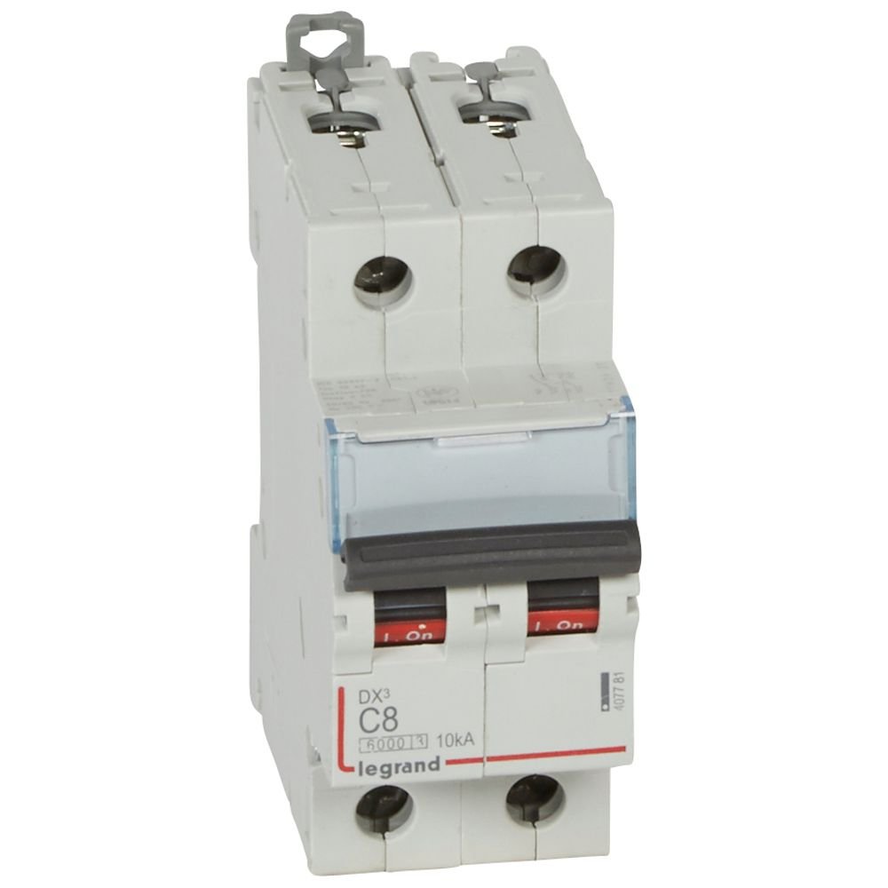 Disjoncteur Legrand DX³ 2P courbe C 8A 6000A 10kA