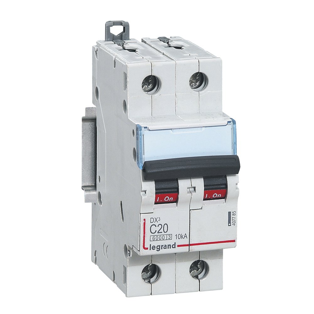 Disjoncteur Legrand DX³ 2P courbe C 20A 6000A 10kA