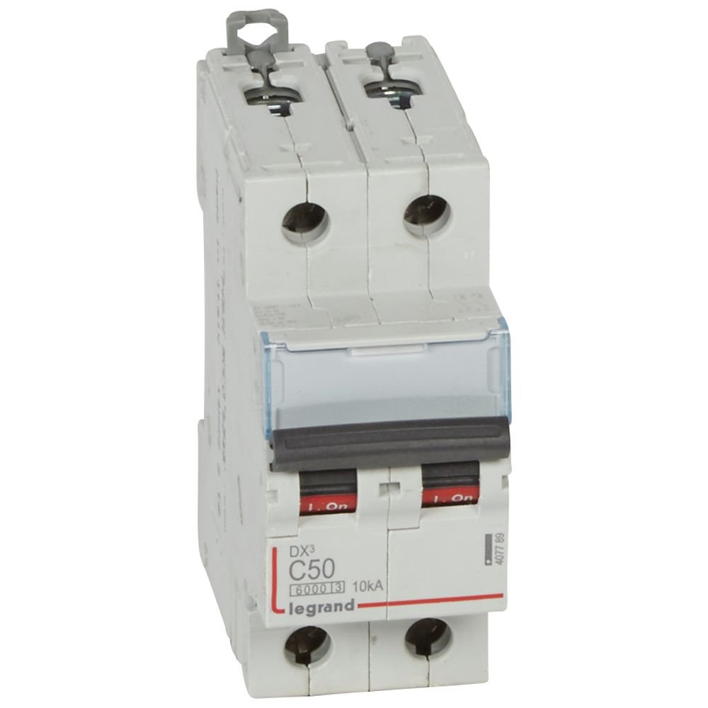 Disjoncteur Legrand DX³ 2P courbe C 50A 6000A 10kA