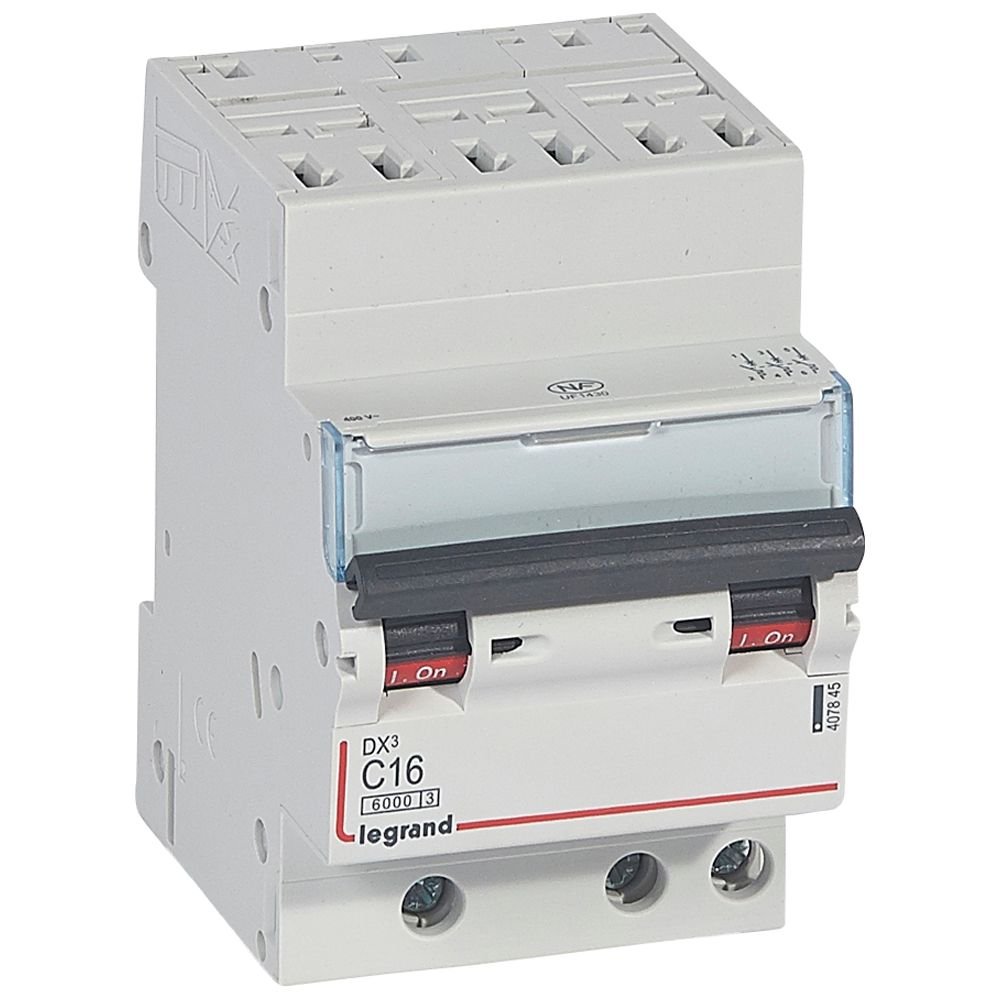 Disjoncteur Legrand DX³ 3P C16 6000A 10kA automatique