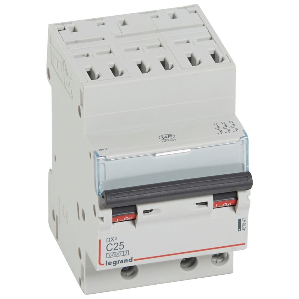 Disjoncteur Legrand DX³ 3P C25 6000A 10kA automatique