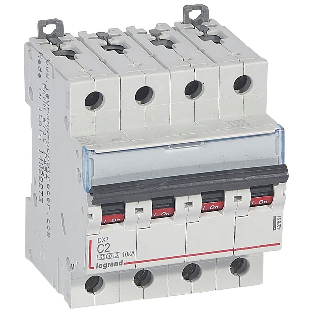 Disjoncteur Legrand DX³ 4P 2A courbe C 407891