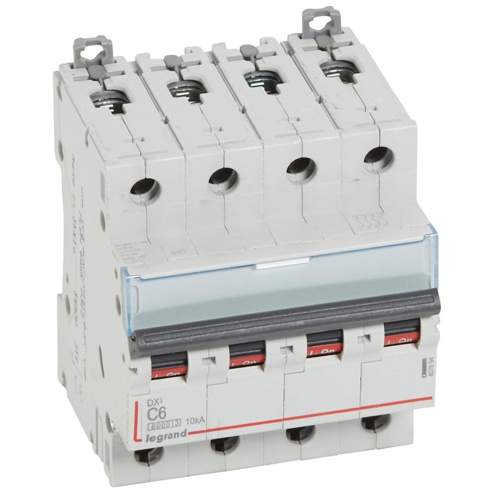 Disjoncteur Legrand DX³ 4P 6A courbe C 407894