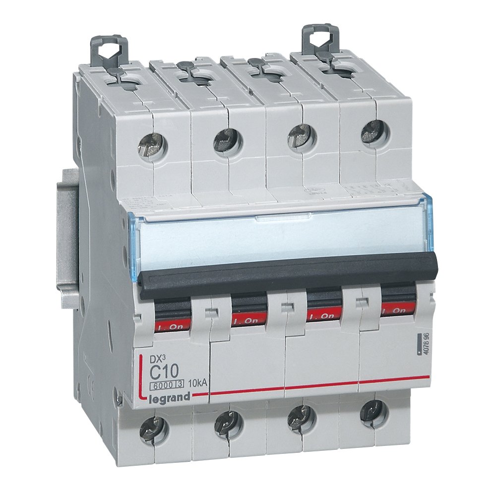 Disjoncteur Legrand DX³ 4P 10A courbe C 407896