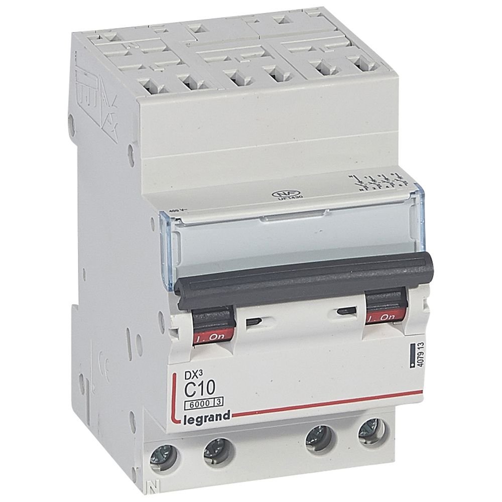 Disjoncteur Legrand DX3 4P 10A courbe C automatique 407913