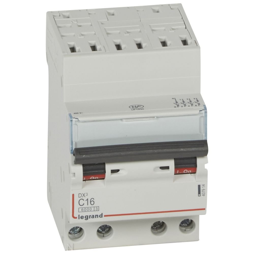Disjoncteur Legrand DX3 4P 16A courbe C automatique 407914