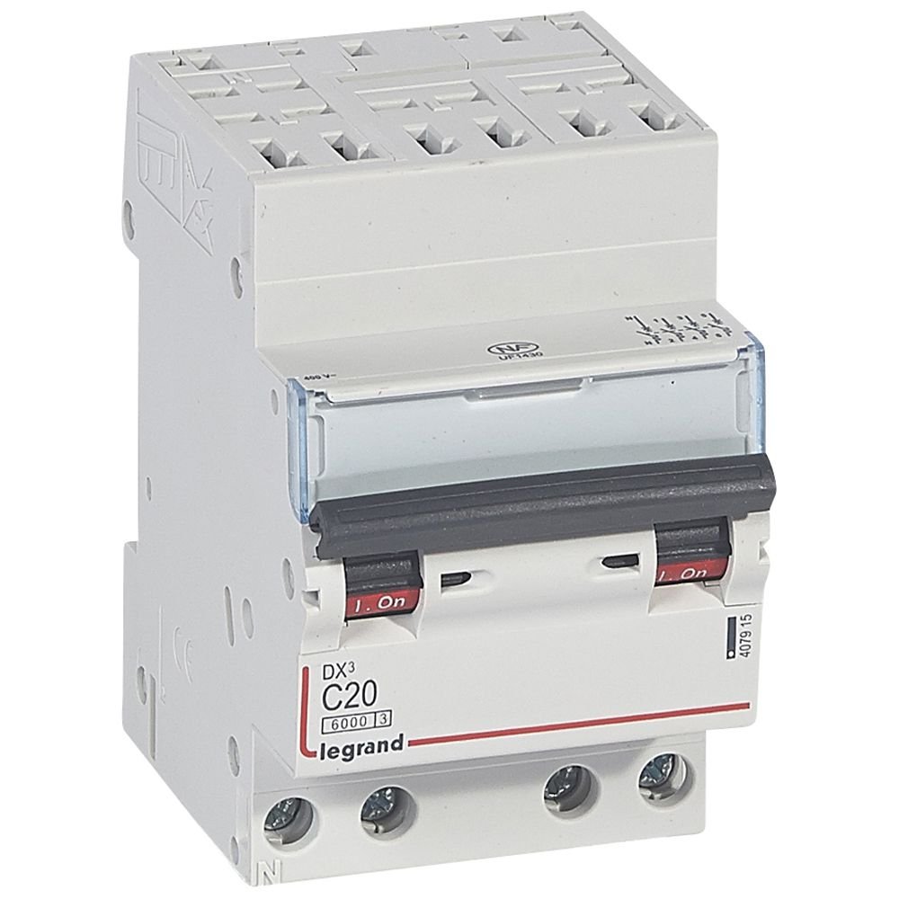 Disjoncteur Legrand DX3 4P 20A courbe C automatique 407915