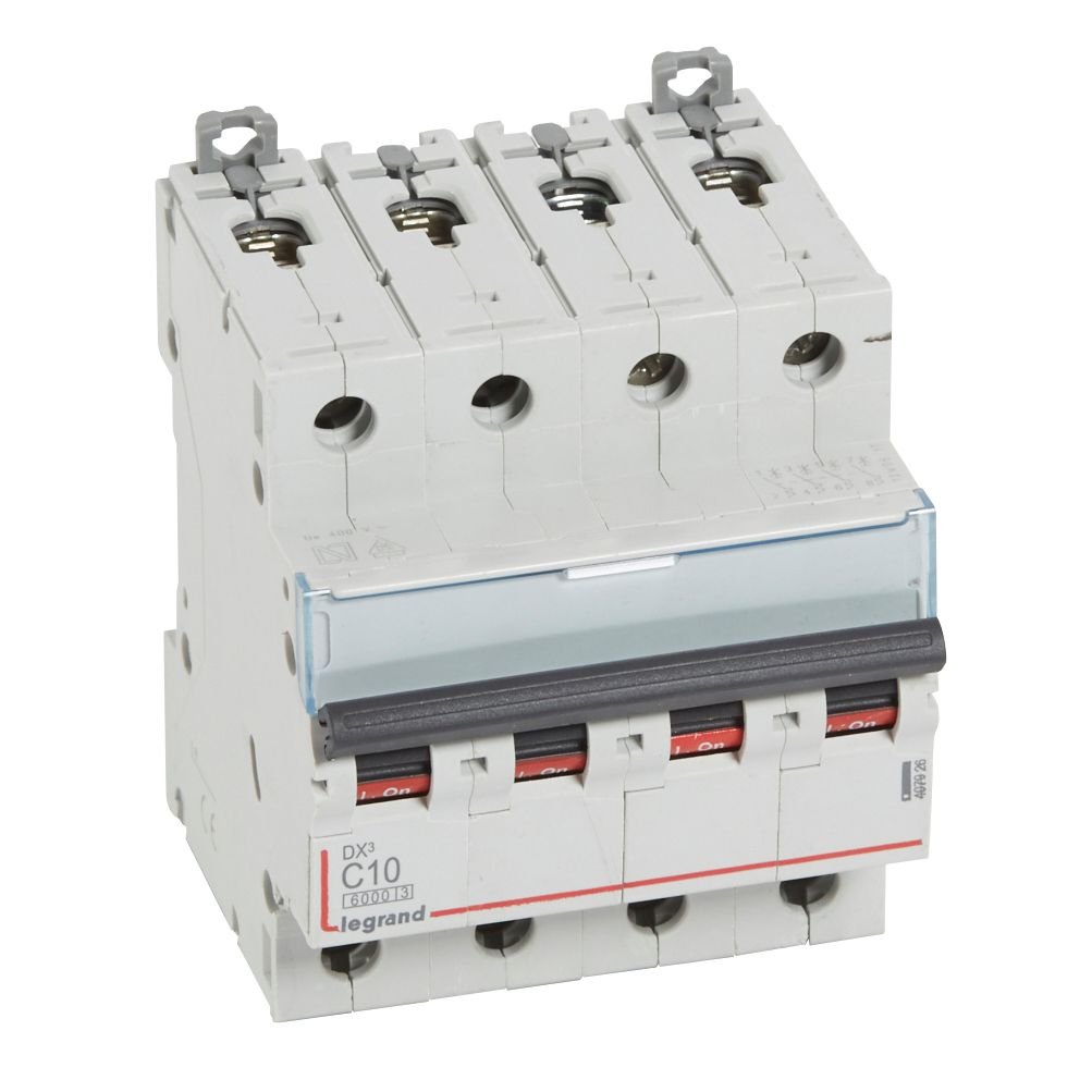 Disjoncteur Legrand DX3 4P 10A courbe C 407926
