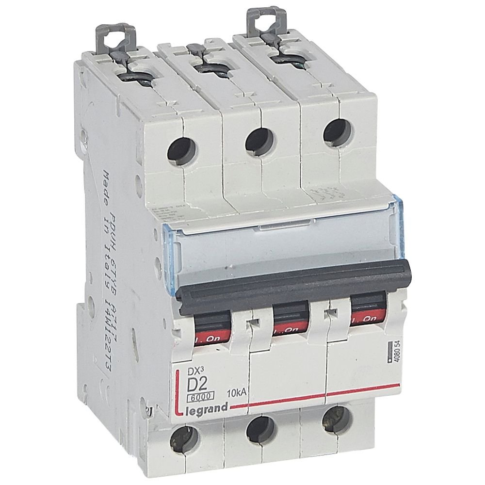 Disjoncteur Legrand DX3 3P 2A courbe D 408054