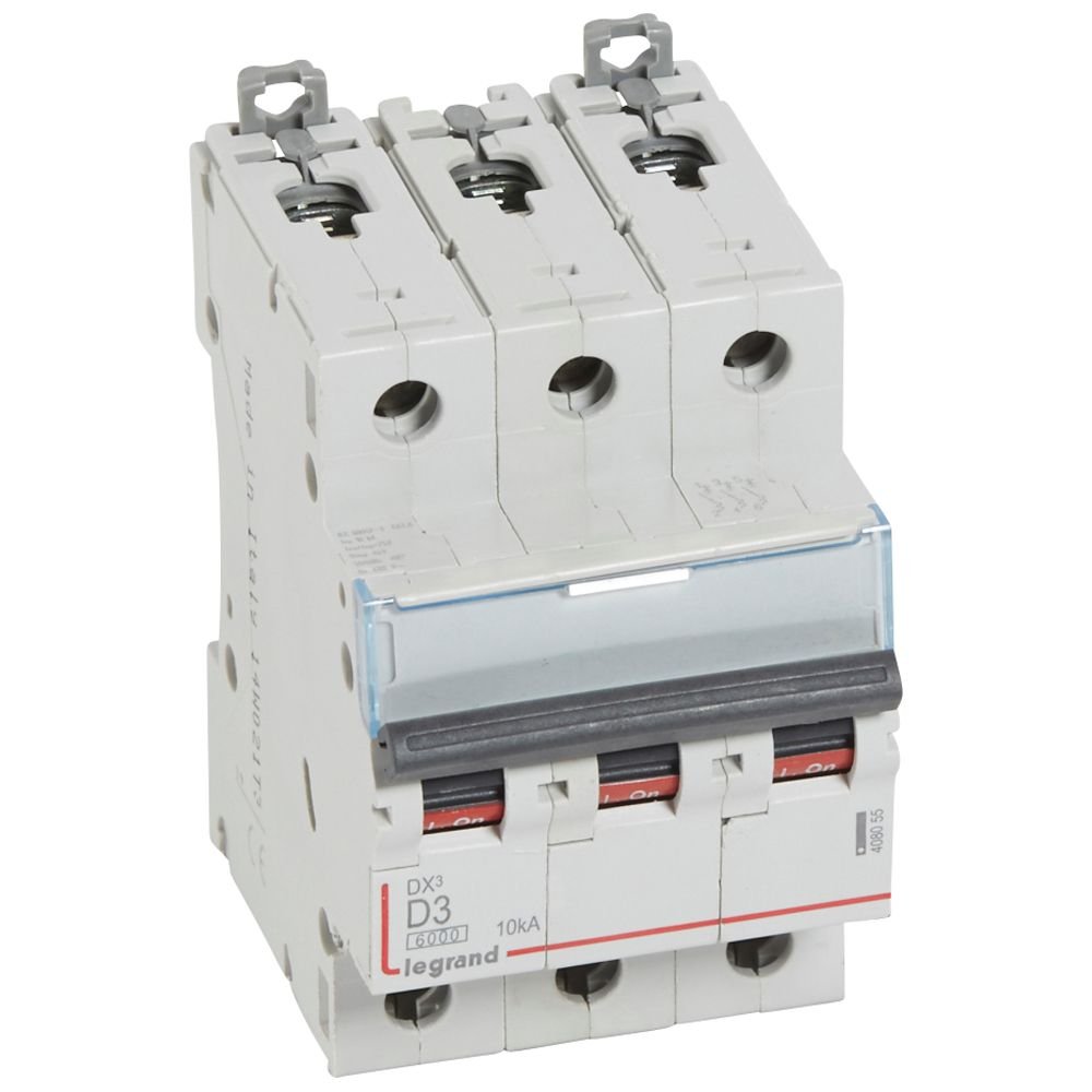Disjoncteur Legrand DX3 3P 3A courbe D 408055